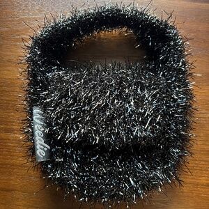 Textured Black Small Handbag